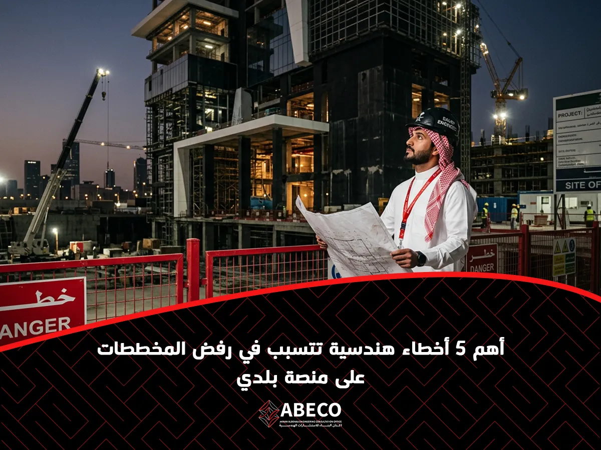 5 أخطاء هندسية تتسبب في رفض المخططات على منصة بلدي